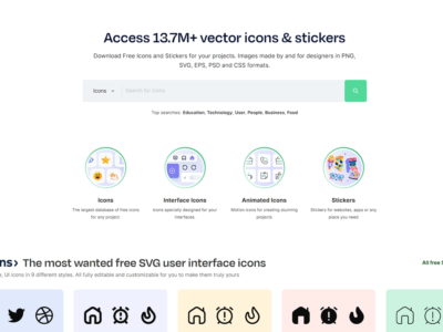 Vector Icons and Stickers - PNG, SVG, EPS, PSD and CSS