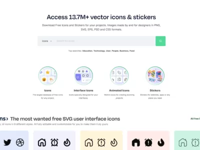 Vector Icons and Stickers：PNG, SVG, EPS, PSD and CSS