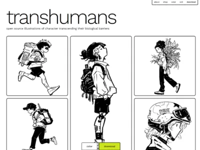 Transhumans：Open Source Punk Sci-Fi Art Collection by Pablo Stanley