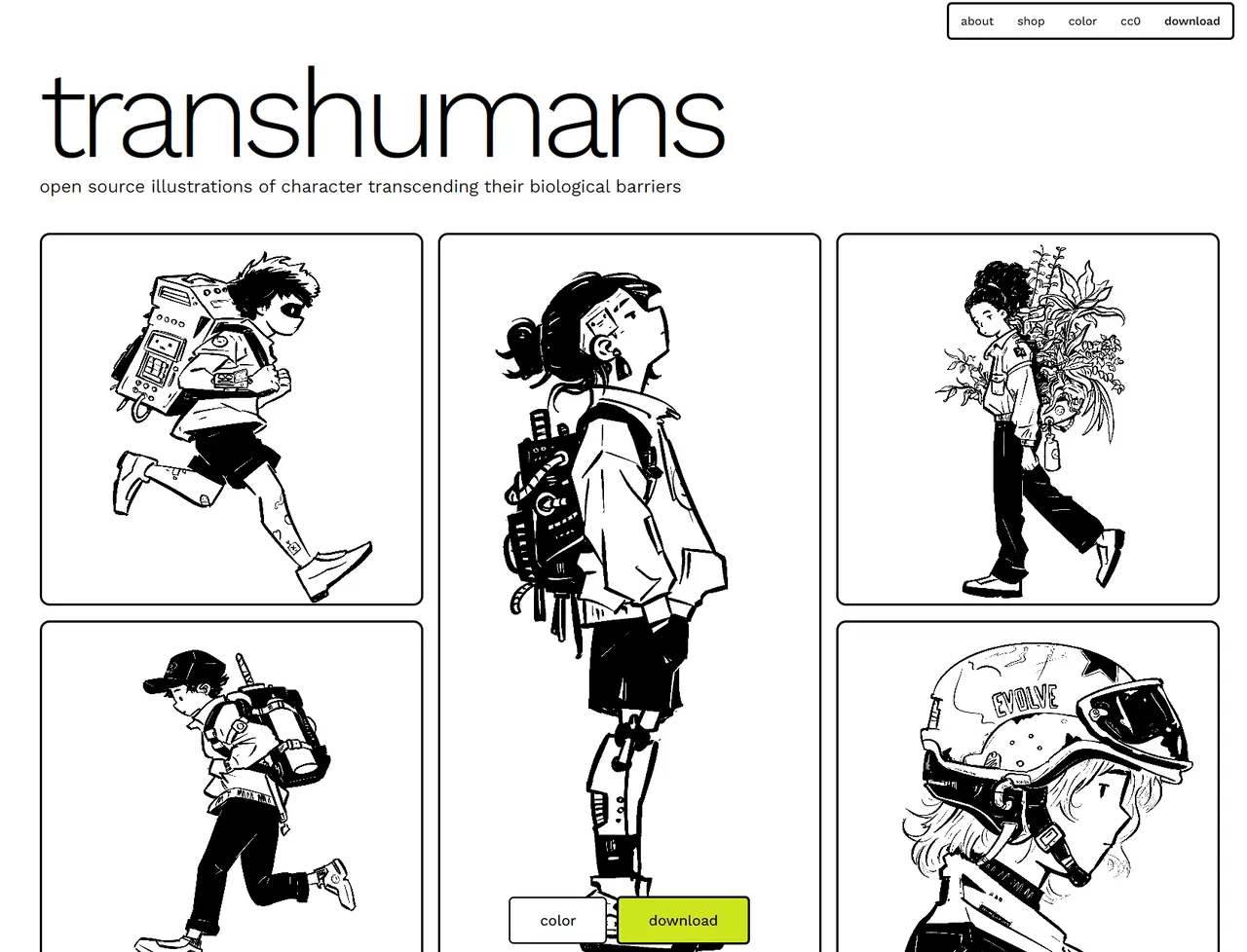 Transhumans：Open Source Punk Sci-Fi Art Collection by Pablo Stanley-享乐分享