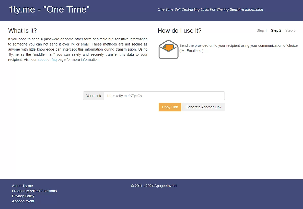 1ty.me：阅后即焚信息传输站点-享乐分享