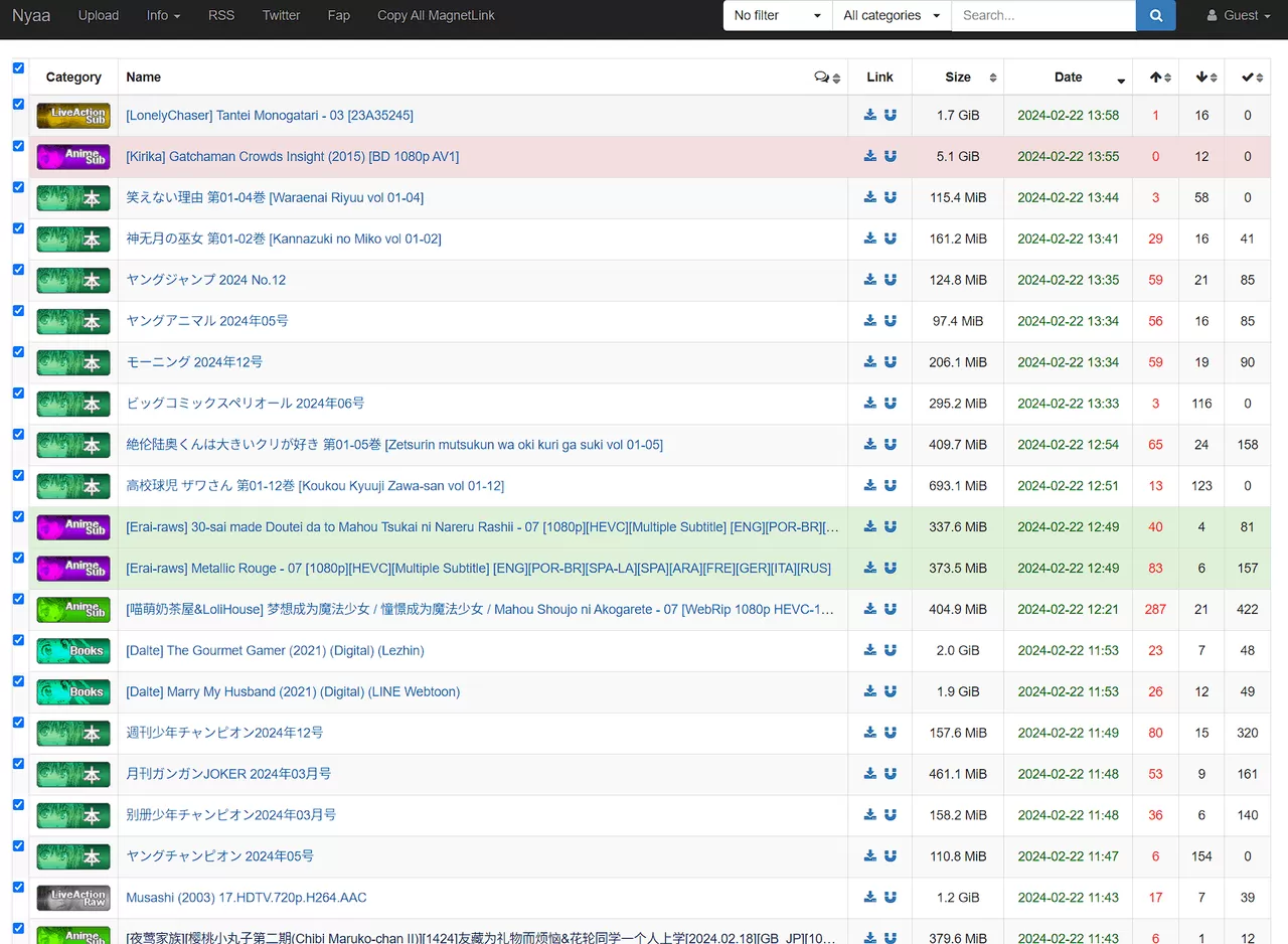 Nyaa动漫下载站-享乐分享