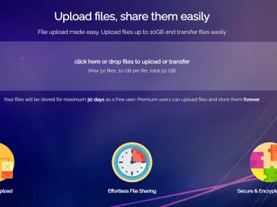 Easyupload：无时间、下载或带宽限制且单文件高达10GB的分享平台