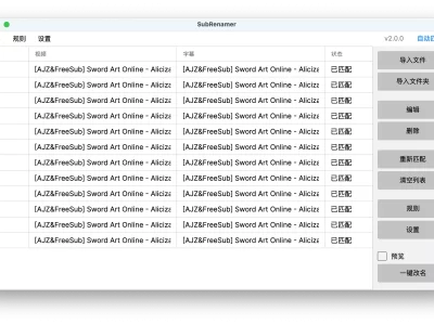 字幕文件批量改名工具：一键式自动化和智能化重命名字幕工具