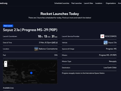 RocketLaunch：提供详尽火箭发射日程的综合平台