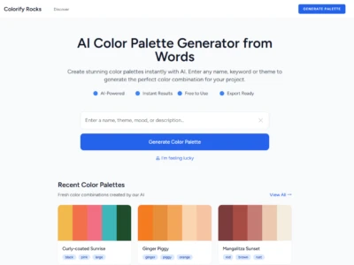 Colorify Rocks：用AI为你的创意项目快速匹配完美色彩方案