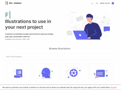 Free illustrations：提供免费的可用于个人或商业项目插画和矢量图