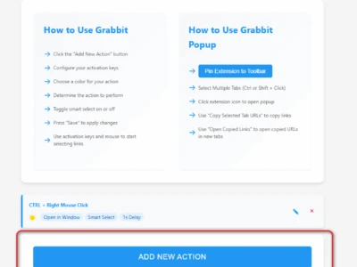 Grabbit：通过拖拽选择方式批量打开多个链接的Chrome扩展程序