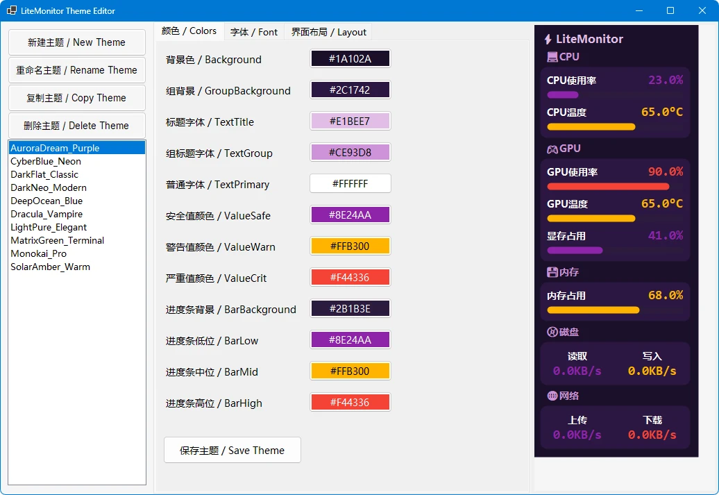 LiteMonitor:一款轻量级、高度可定制的开源桌面硬件监控工具-享乐分享