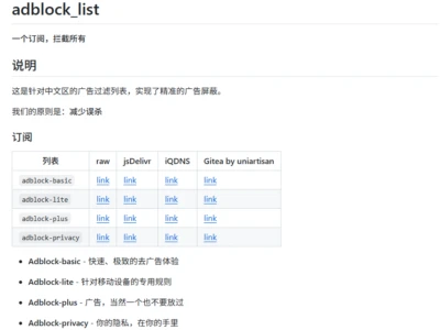 adblock_list：中文区广告过滤与隐私保护的高效解决方案