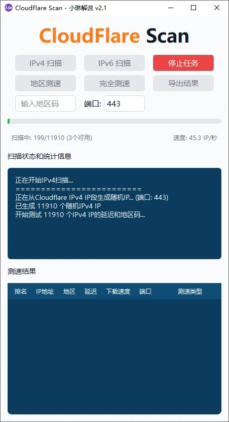 CloudFlareScan:CloudFlare IP扫描测速工具,支持IPv4/IPv6双协议-享乐分享