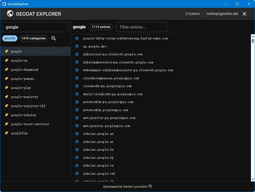 GeodatExplorer:用于浏览geosite和geoip DAT文件的跨平台GUI程序 GeodatExplorer:用于浏览geosite和geoip DAT文件的跨平台GUI程序-享乐分享