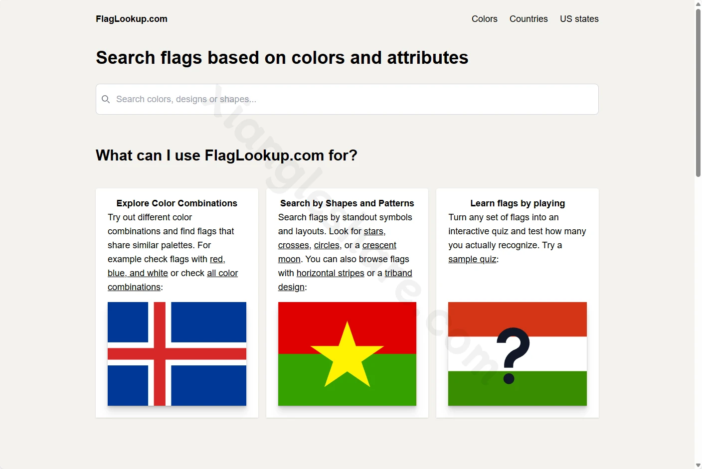 FlagLookup旗帜查询数据库：按颜色和特征快速识别世界各国旗帜-享乐分享