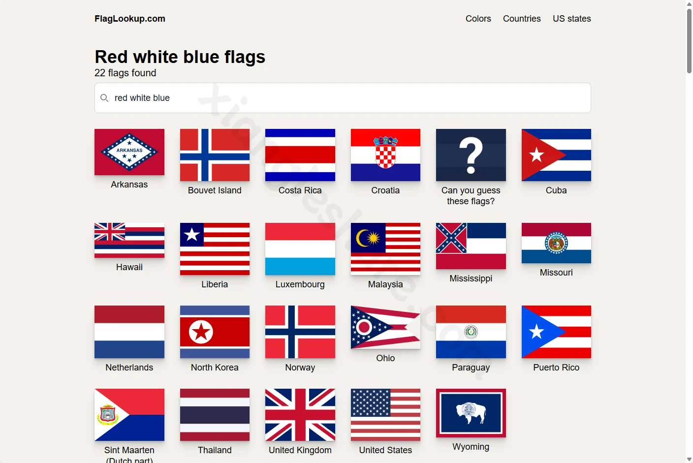 FlagLookup旗帜查询数据库：按颜色和特征快速识别世界各国旗帜-享乐分享