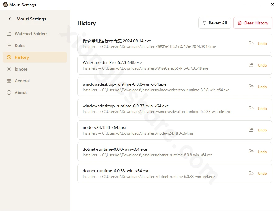 Mouzi：Windows/Linux后台自动整理下载文件夹的开源工具-享乐分享